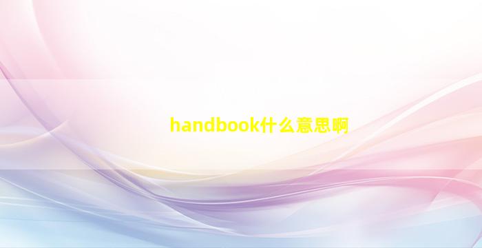 handbook什么意思啊